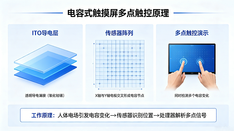 电容式触摸屏为什么能实现多点触控？