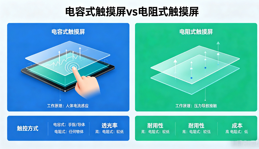 电容式触摸屏和电阻式触摸屏有什么区别？